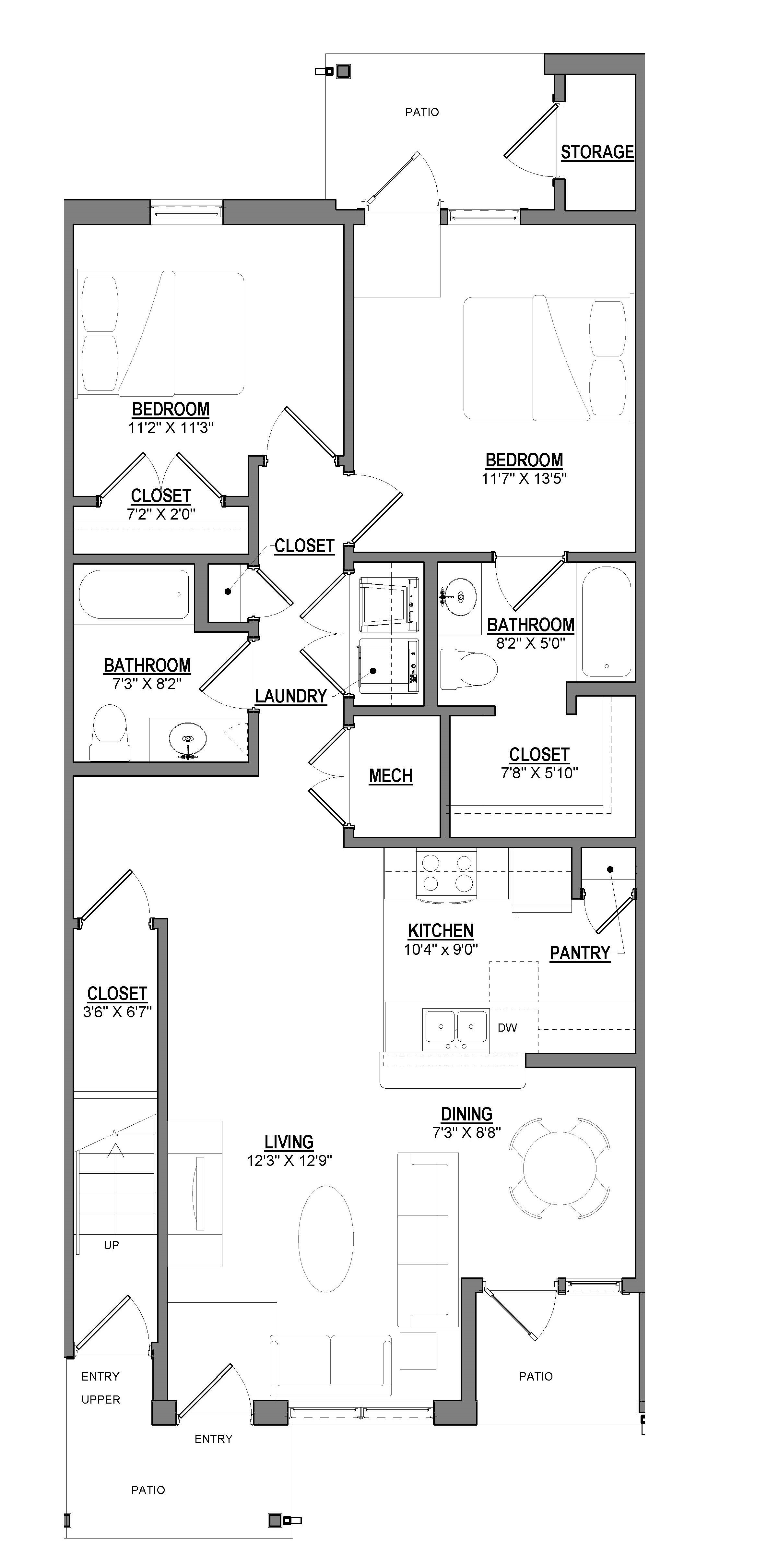 2 Bedroom Floor Plan